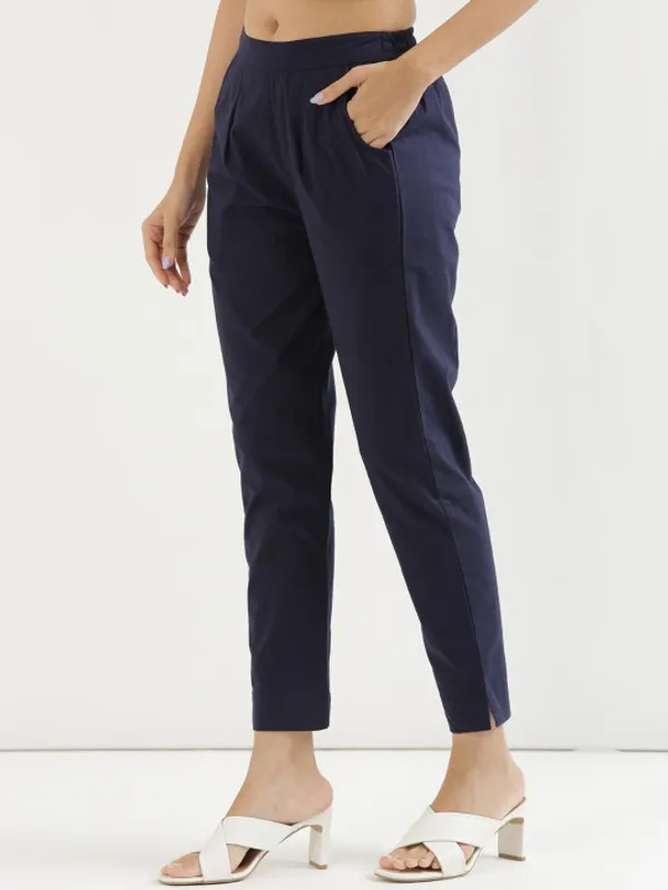Navy_Blue_Mid-Rise_Cotton_Trousers_For_Women