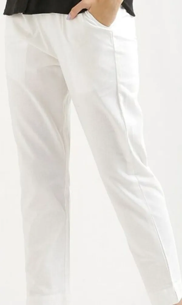 White_Mid-Rise_Cropped_Cotton_Pant_Trousers_For_Women