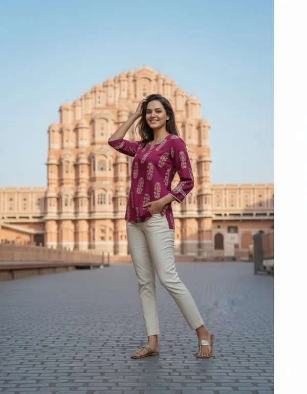 Wine_V-Neck_Fitted_Top_With_Lace_Inserts_For_Women