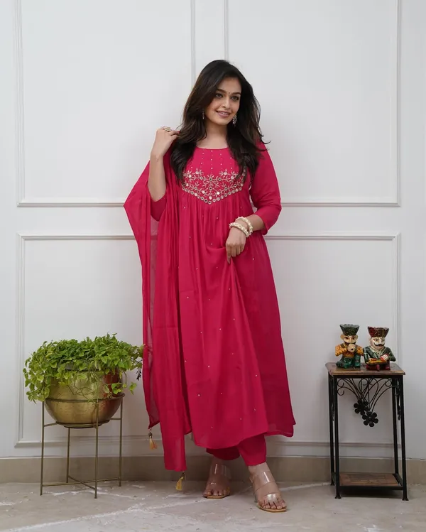 Beautiful_Trendy_embroidery_work_kurti_pant_with_dupatta_for_Girls_and_Women's