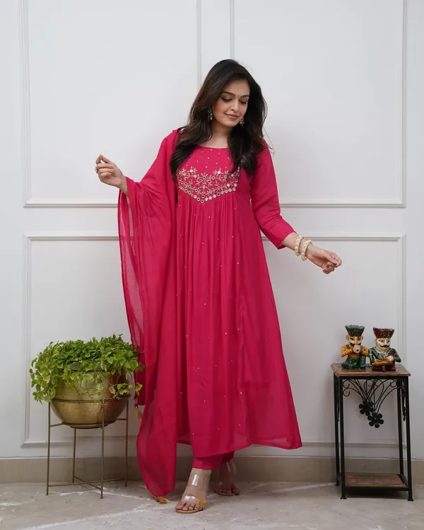 Beautiful_Trendy_embroidery_work_kurti_pant_with_dupatta_for_Girls_and_Women's