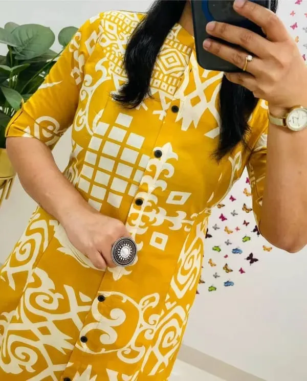 Beautiful_Trendy_print_design_kurta_and_pant_for_Girls_and_Women's
