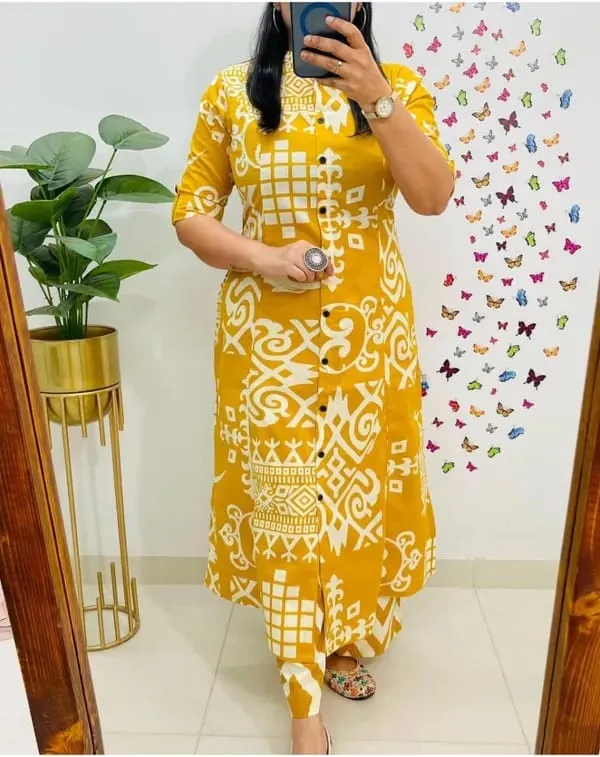 Beautiful_Trendy_print_design_kurta_and_pant_for_Girls_and_Women's