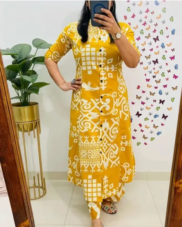 Beautiful_Trendy_print_design_kurta_and_pant_for_Girls_and_Women's