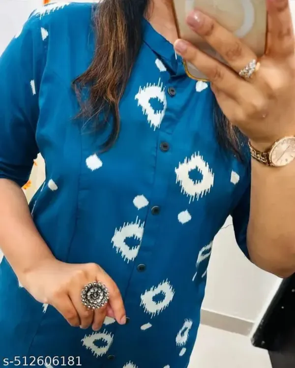 Beautiful_trendy_print_work_kurta_and_pant_for_Girls_and_Women's