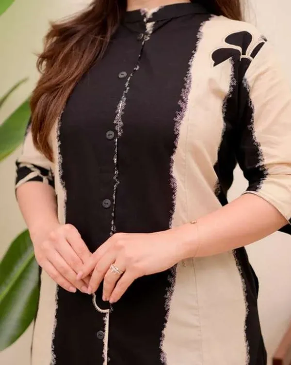 Stylish_black_cotton_kurta_and_pant_for_Girls_and_Women's