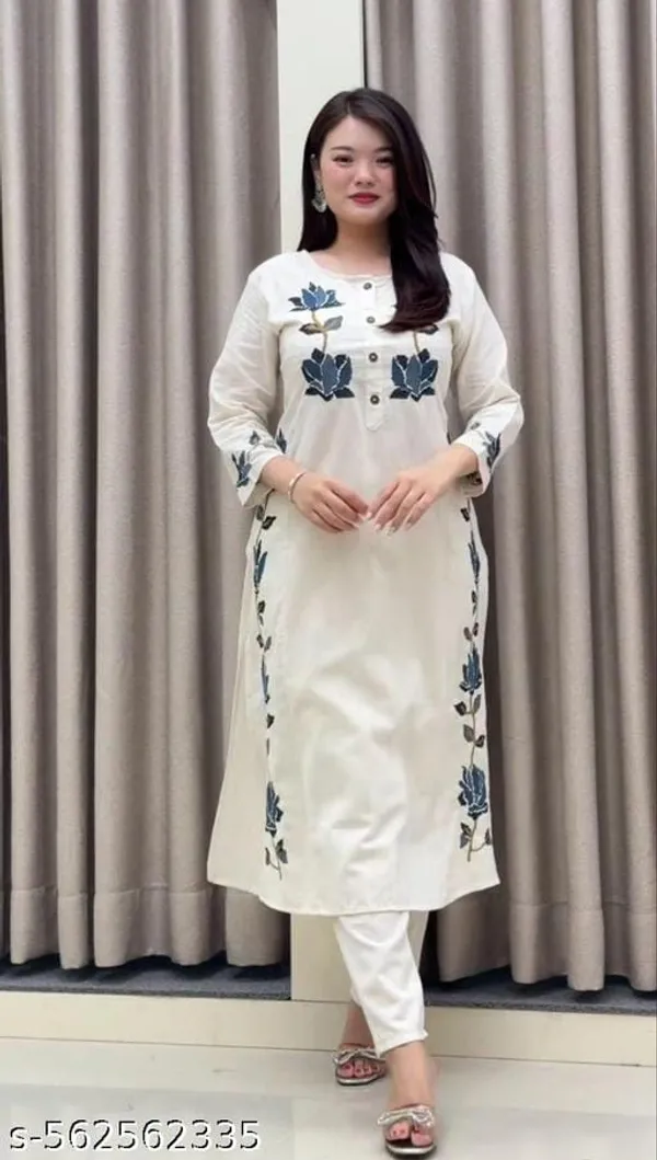Stylish_cotton_flex_kurta_pant_for_Girls_and_Women's