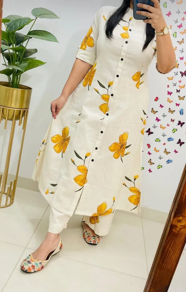 Stylish_design_pocket_kurta_pant_for_Girls_and_Women's