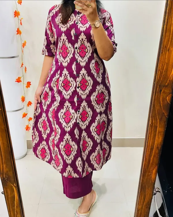 Stylish_design_print_kurta_and_pant_Girls_and_Women's