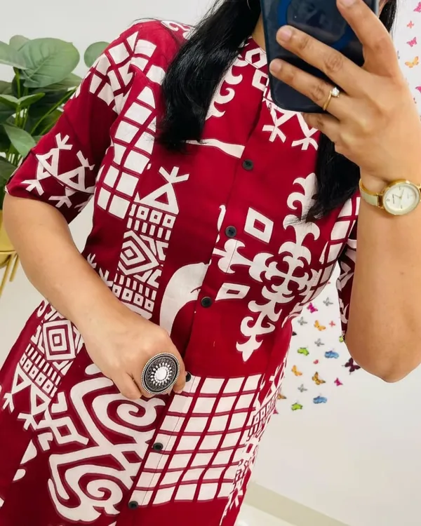 Stylish_design_print_work_kurta_and_pant_for_Girls_and_Women's
