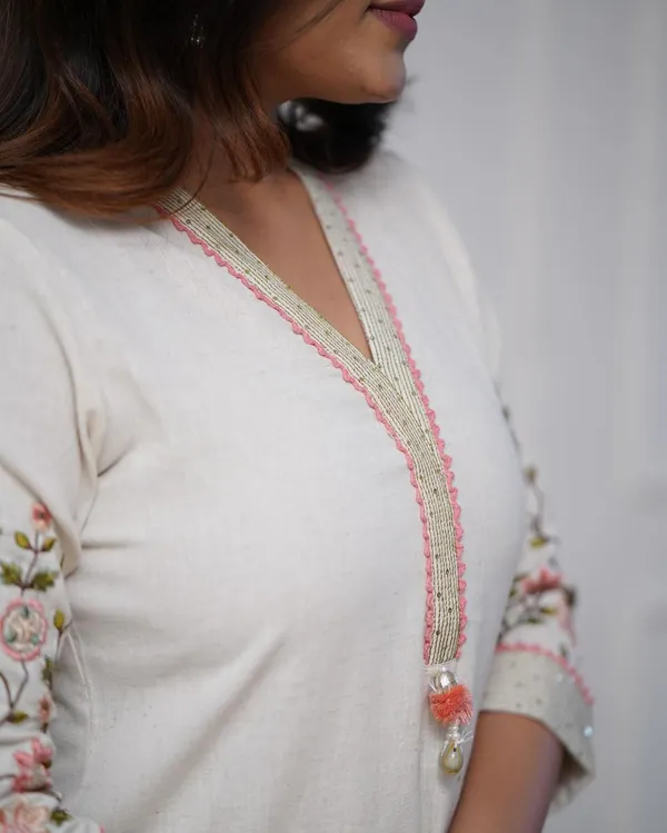 Stylish_embroidery_work_kurta_and_pant_for_Girls_and_Women's