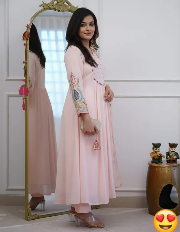 Stylish_flared_kurta_pant_with_dupatta_for_Girls_and_Women's