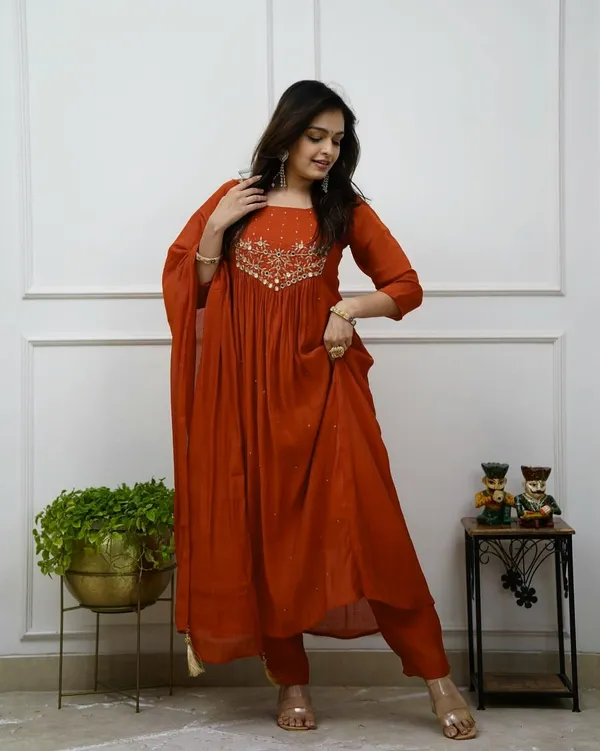 Stylish_mirror_&_embroidery_work_kurta_and_pant_with_dupatta_for_Girls_and_Women's