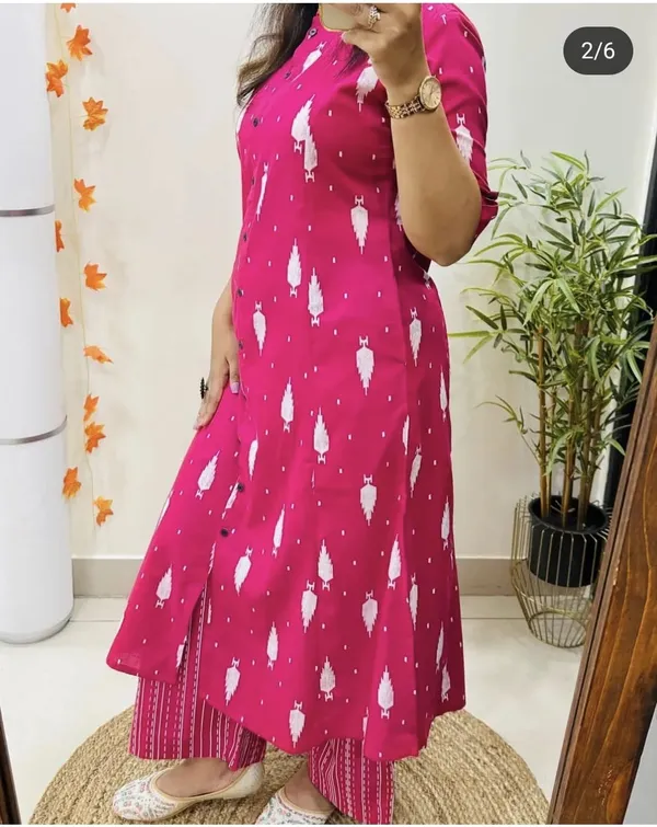 Stylish_print_design_work_kurta_and_pant_for_Girls_and_Women's