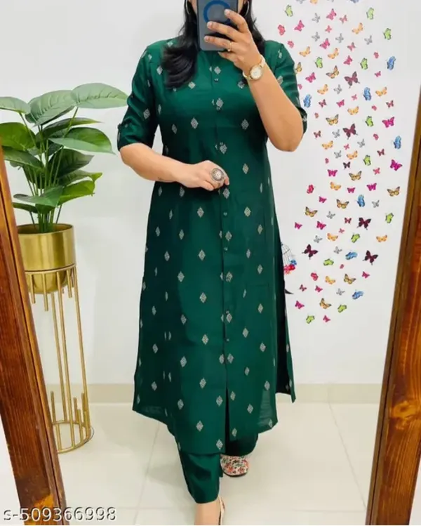 Stylish_print_design_work_kurta_pant_for_Girls_and_Women's