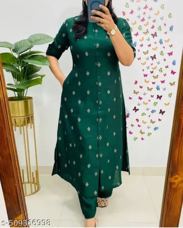 Stylish_print_design_work_kurta_pant_for_Girls_and_Women's