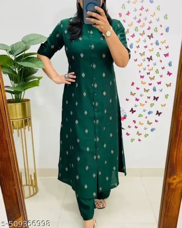 Stylish_print_design_work_kurta_pant_for_Girls_and_Women's