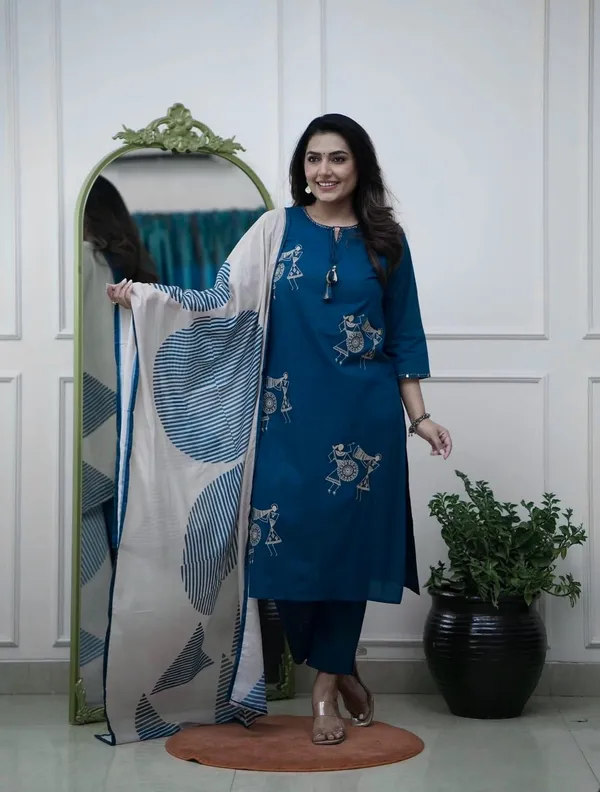 Stylish_printed_cotton_kurta_set_for_Girls_and_Women's