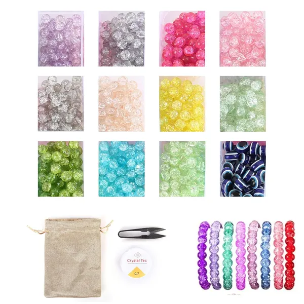 Multicolor_600+_Glass_Beads_DIY_Bracelet_Making_Craft_kit_for_Girls_and_Boys_Includes_11_Colors_of_Glass_Beads,_Evil_Eye_Beads,_Thread_Cutter,_Elastic_Thread,_Jute_Bag_(Crackle_Glass)