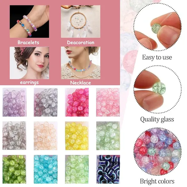 Multicolor_600+_Glass_Beads_DIY_Bracelet_Making_Craft_kit_for_Girls_and_Boys_Includes_11_Colors_of_Glass_Beads,_Evil_Eye_Beads,_Thread_Cutter,_Elastic_Thread,_Jute_Bag_(Crackle_Glass)