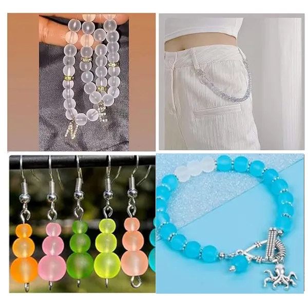 Multicolor_600+_Glass_Beads_DIY_Bracelet_Making_Craft_kit_for_Girls_and_Boys_Includes_11_Colors_of_Glass_Beads,_Evil_Eye_Beads,_Thread_Cutter,_Elastic_Thread,_Jute_Bag_(Matt_Glass_Beads)