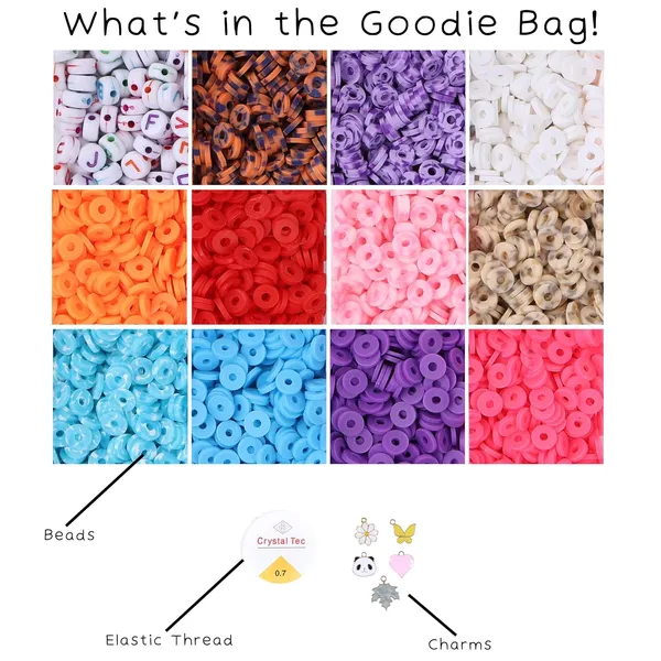 Multicolor_DIY_Jewelry_Making_Kit_-_3700+_Clay_Beads,_Alphabet_Beads,_5_pcs_of_Pendant_Charms,_and_Elastic_Roll_for_Bracelets_&_Necklaces_(Tiger_Print)