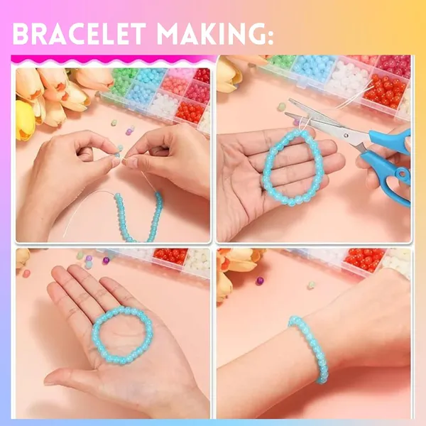Multicolor_600+_Glass_Beads_DIY_Bracelet_Making_Craft_kit_for_Girls_and_Boys_Includes_11_Colors_of_Glass_Beads,_Evil_Eye_Beads,_Thread_Cutter,_Elastic_Thread,_Jute_Bag
