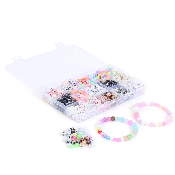 Multicolor_DIY_Jewellery_Making_Kit_for_Kids_&_Girls__15-Compartment_900+pcs_Alphabet_Beads_Box_with_Smiley_&_Heart_Beads,_8_Charms,_Elastic_Thread,_Scissors,_Jute_Bag,_Jump_Rings,_Lobster_Clasps_&_Earring_Hooks_|_Bracelet_&_Necklace_Making_Set_Birthday_1_2_3_4_5_6_7_8_9_age_years_(Alhpabet_kit)