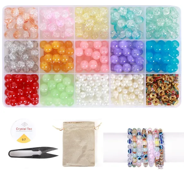 Gold_15-Compartment_Bracelet_Making_Kit_For_Kids_And_Adults-_400+_Glass_&_Evil_Eye_Beads,Gold_Spacer_Beads,Charms,Elastic_Thread,Cutter_&_Gift_Bag_DIY_Jewelry_Craft_Set_For_Girls