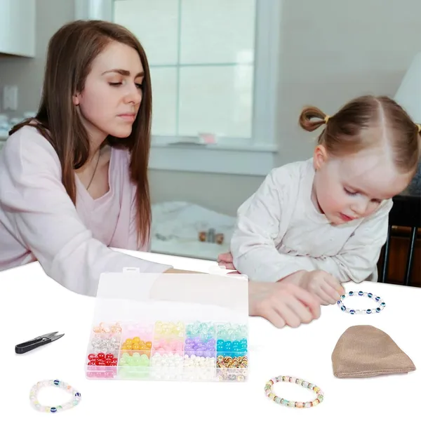 Gold_15-Compartment_Bracelet_Making_Kit_For_Kids_And_Adults-_400+_Glass_&_Evil_Eye_Beads,Gold_Spacer_Beads,Charms,Elastic_Thread,Cutter_&_Gift_Bag_DIY_Jewelry_Craft_Set_For_Girls