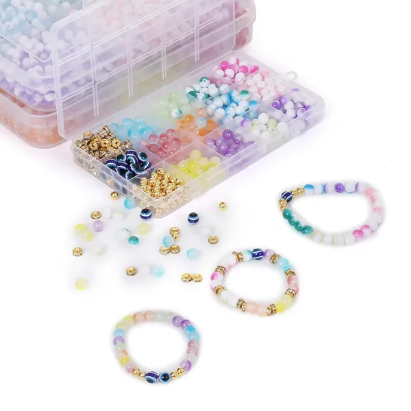 Multicolor_15-Compartment_Bracelet_Making_Kit_for_Girls_&_Kids__400+_Glossy_Round_Beads_with_Evil_Eye,_Metallic,_Gradient_Colors_&_Charms__DIY_Jewelry_Kit_with_Elastic_Thread,_Cutter_&_Gift_Pouch_Birthday_1_2_3_4_5_6_7_8_9_age_years_(Half_jelly_Milky)