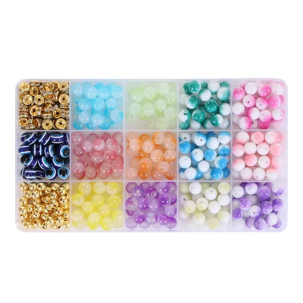 Multicolor_15-Compartment_Bracelet_Making_Kit_for_Girls_&_Kids__400+_Glossy_Round_Beads_with_Evil_Eye,_Metallic,_Gradient_Colors_&_Charms__DIY_Jewelry_Kit_with_Elastic_Thread,_Cutter_&_Gift_Pouch_Birthday_1_2_3_4_5_6_7_8_9_age_years_(Half_jelly_Milky)