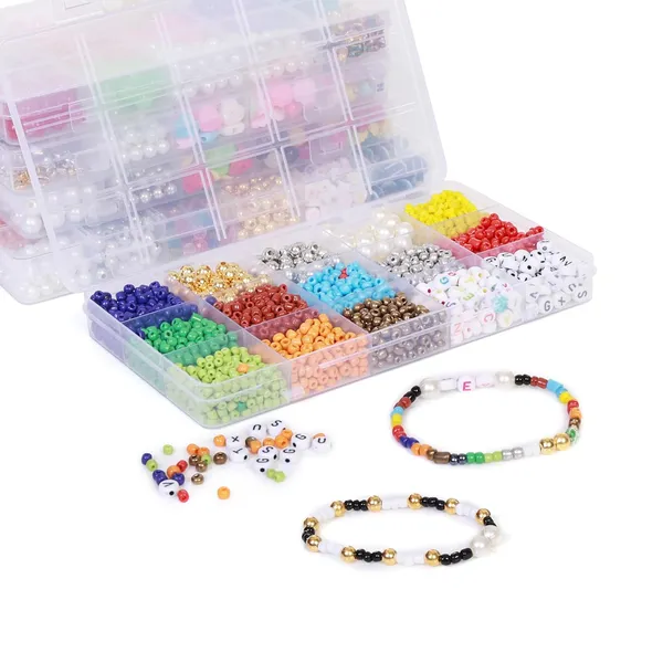 Multicolor_6/0_Seed_Beads_Bracelet_Making_Kit_with_Alphabet,_Metallic,_Tools_&_Pouch__2500+_Pcs_Jewelry_Craft_Set_for_DIY_Bracelets_&_Personalized_Gifts_Birthday_girls_2_3_4_5_6_7_8_9_years_(Seed_Beads)