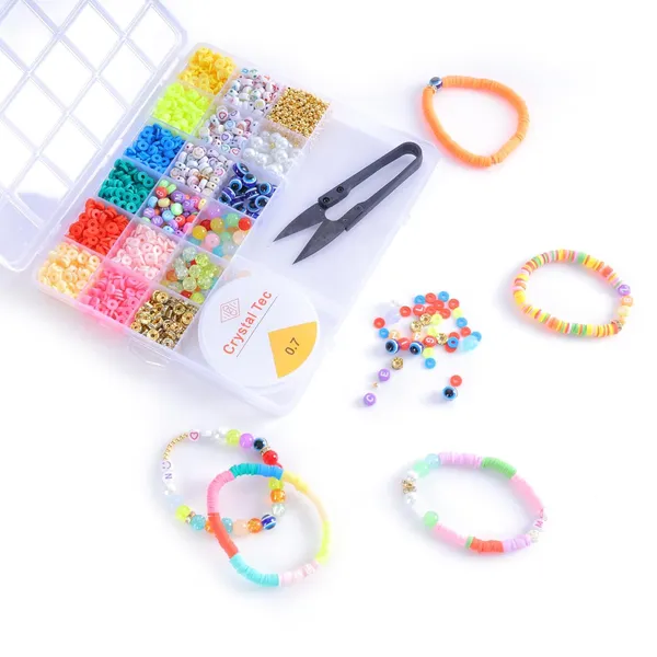 Multicolor_DIY_Jewelry_Making_Kit_with_18_Compartments_of_Beads,_Elastic_String,_Thread_Cutter,_8_Charms_&_Accessories_for_Bracelets,_Necklaces_&_Crafting_-_Birthday_Gift_for_Girls_year_4_5_6_7_8_-_Create_Bracelets,_Necklaces_&_More!_(_Clay)