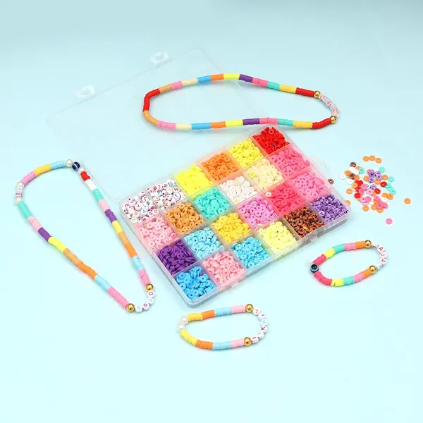 Multicolor_Diy_Bracelet_Making_Kit_-_6000+_Pcs_24_Colorful_Clay_Beads,_10M_Elastic_Thread,_Jute_Bag,_And_Cutter_-_Gift_For_Girls_Birthdays_(Clay_Beads_1),