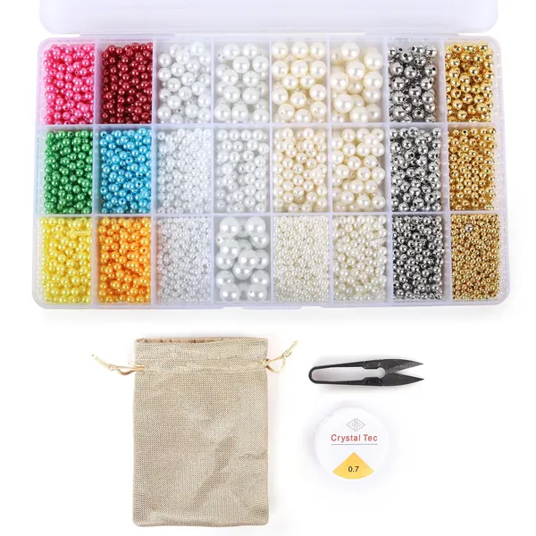 Multicolor_KidsMega_Bracelet_Making_Kit_with_24_Compartment_Organizer_-_2000+_pcs_of_Assorted_Bead_Designs,_Elastic_Thread,_Jute_Bag,_and_Thread_Cutter_(Mega_Metallic)