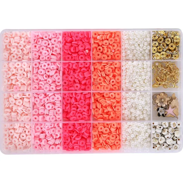 Pink_DIY_Bracelet_Making_Kit_for_Girls__24_Compartment_Set_with_400+_Matte_&_Glossy_Beads,_Cute_Charms,_Elastic_Thread,_Cutter_&_Gift_Bag__Jewelry_Craft_Set_for_Kids_&_Teens_birthday_Gift_for_2_3_4_5_6_7_8_9_years_age_(Pink_Kit)
