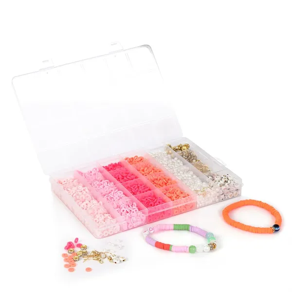 Pink_DIY_Bracelet_Making_Kit_for_Girls__24_Compartment_Set_with_400+_Matte_&_Glossy_Beads,_Cute_Charms,_Elastic_Thread,_Cutter_&_Gift_Bag__Jewelry_Craft_Set_for_Kids_&_Teens_birthday_Gift_for_2_3_4_5_6_7_8_9_years_age_(Pink_Kit)
