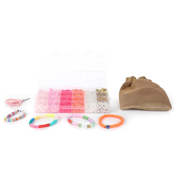 Pink_DIY_Bracelet_Making_Kit_for_Girls__24_Compartment_Set_with_400+_Matte_&_Glossy_Beads,_Cute_Charms,_Elastic_Thread,_Cutter_&_Gift_Bag__Jewelry_Craft_Set_for_Kids_&_Teens_birthday_Gift_for_2_3_4_5_6_7_8_9_years_age_(Pink_Kit)