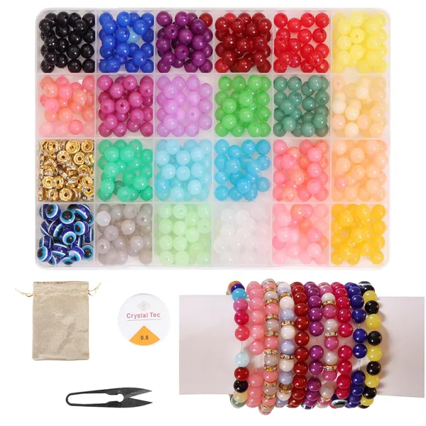 Multicolor_Diy_Bracelet_Making_Kit_-_600+_Pcs_24_Colorful_Beads,_10M_Elastic_Thread,_Jute_Bag,_And_Cutter_-_Gift_For_Girls_Birthdays_(Moon_8Mm),