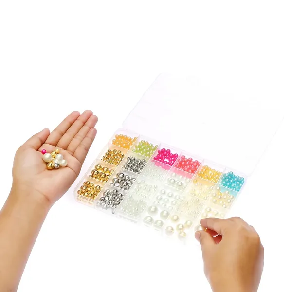 Multicolor_DIY_Bracelet_Making_Kit_-_24_Colorful_Beads,_10m_Elastic_Thread,_Jute_Bag,_and_Cutter_-_Gift_for_Girls_Birthdays_(Pearl_Beads)