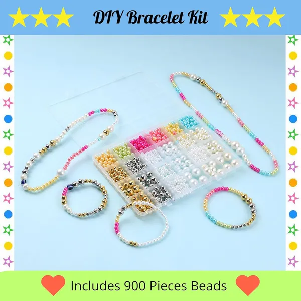 Multicolor_DIY_Bracelet_Making_Kit_-_24_Colorful_Beads,_10m_Elastic_Thread,_Jute_Bag,_and_Cutter_-_Gift_for_Girls_Birthdays_(Pearl_Beads)