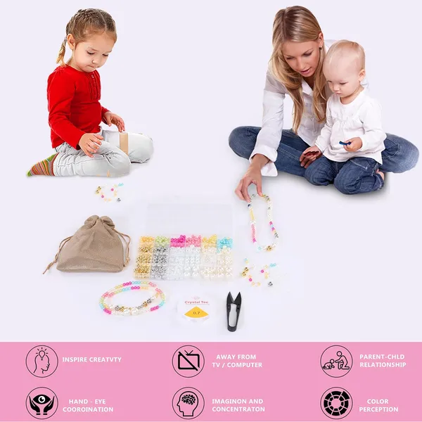 Multicolor_DIY_Bracelet_Making_Kit_-_24_Colorful_Beads,_10m_Elastic_Thread,_Jute_Bag,_and_Cutter_-_Gift_for_Girls_Birthdays_(Pearl_Beads)