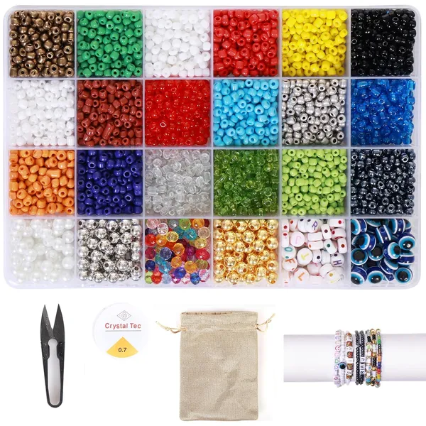 Multicolor_Bracelet_Making_Kit_with_2900+_Pcs__Seed_Beads,_Evil_Eye,_Alphabet,_Metallic,_Tools_&_Pouch_for_Girls_DIY_Jewelry_Craft_Birthday_Gift_for_Girls_2_3_4_5_6_7_8_9_Years