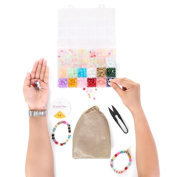 Multicolor_DIY_Bracelet_Making_Kit_for_Girls__24_Compartment_Set_with_400+_Matte_&_Glossy_Beads,_Cute_Charms,_Elastic_Thread,_Cutter_&_Gift_Bag__Jewelry_Craft_Set_for_Kids_&_Teens_birthday_Gift_for_2_3_4_5_6_7_8_9_years_age_(Jelly_Beads)