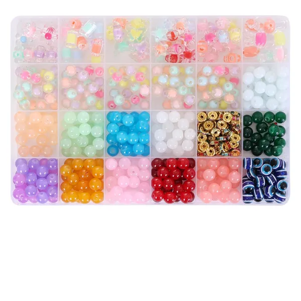 Multicolor_DIY_Bracelet_Making_Kit_for_Girls__24_Compartment_Set_with_400+_Matte_&_Glossy_Beads,_Cute_Charms,_Elastic_Thread,_Cutter_&_Gift_Bag__Jewelry_Craft_Set_for_Kids_&_Teens_birthday_Gift_for_2_3_4_5_6_7_8_9_years_age_(Jelly_Beads)