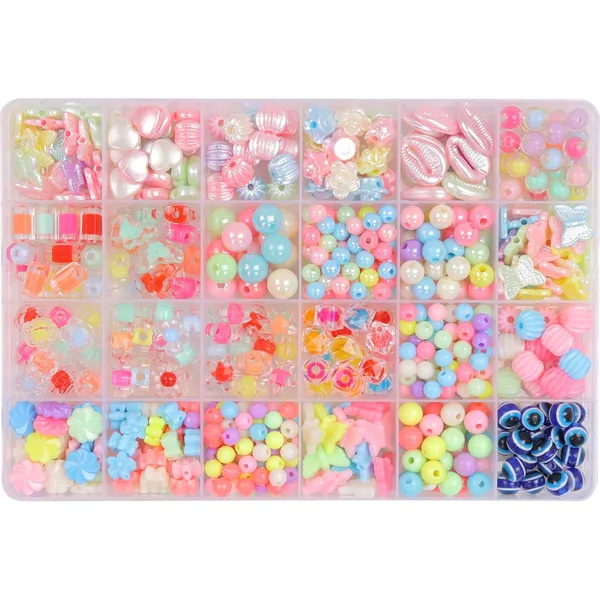 Multicolor_DIY_Bracelet_Making_Kit_-_24_Colorful_Beads,_10m_Elastic_Thread,_Jute_Bag,_and_Cutter_-_Gift_for_Girls_Birthdays_(Double_Beads__3)