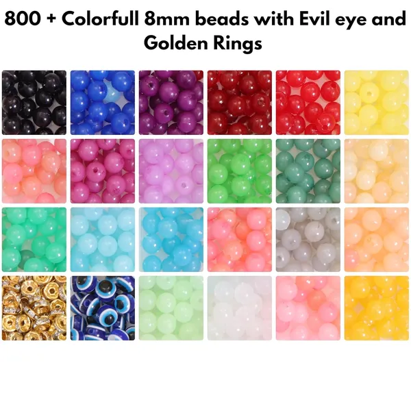 Multicolor_AmbitieuxBracelet_Jewelry_Making_Kit_with_24_Vibrant_Color_Beads_&_Elastic_Thread__DIY_Bead_Craft_Set_for_Kids_&_Adults__Perfect_for_Bracelet,_Necklace,_and_Jewelry_Creations_(8_mm_Moon_Beads)
