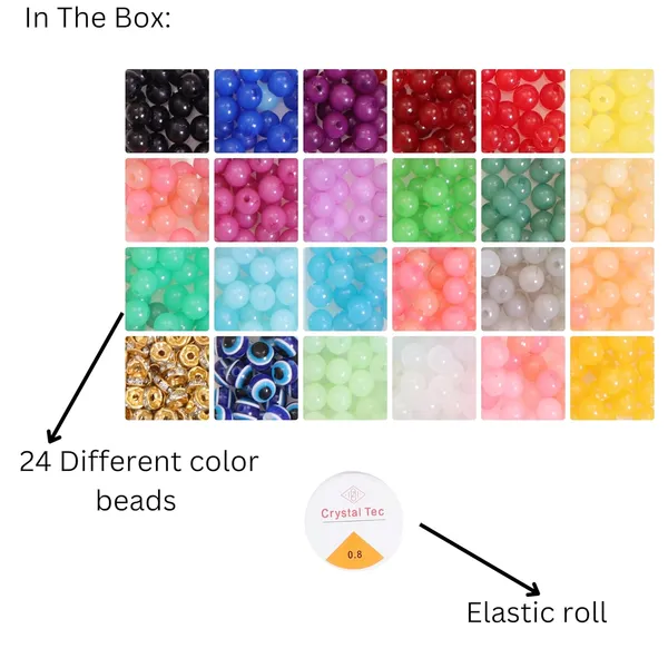 Multicolor_AmbitieuxBracelet_Jewelry_Making_Kit_with_24_Vibrant_Color_Beads_&_Elastic_Thread__DIY_Bead_Craft_Set_for_Kids_&_Adults__Perfect_for_Bracelet,_Necklace,_and_Jewelry_Creations_(8_mm_Moon_Beads)