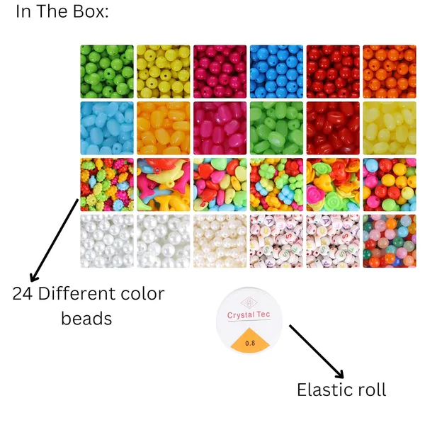 Multicolor_AmbitieuxBracelet_Jewelry_Making_Kit_with_24_Vibrant_Color_Beads_&_Elastic_Thread__DIY_Bead_Craft_Set_for_Kids_&_Adults__Perfect_for_Bracelet,_Necklace,_and_Jewelry_Creations_(All_Color)